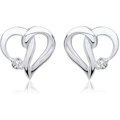 Unique Ohrringe 585er Weißgold 2 Diamanten 0,0146 ct. silber Unique Ohrringe 585er Weißgold 2 Diamanten 0,0146 ct. silber
