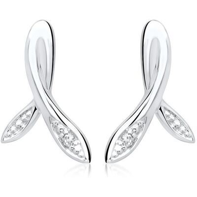 Unique 585er Weißgold-Ohrstecker 2 Diamanten 0,0092 ct. silber Unique 585er Weißgold-Ohrstecker 2 Diamanten 0,0092 ct. silber
