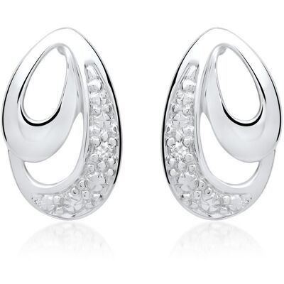 Unique Ohrringe 585er Weißgold 2 Diamanten 0,0104 ct. silber Unique Ohrringe 585er Weißgold 2 Diamanten 0,0104 ct. silber