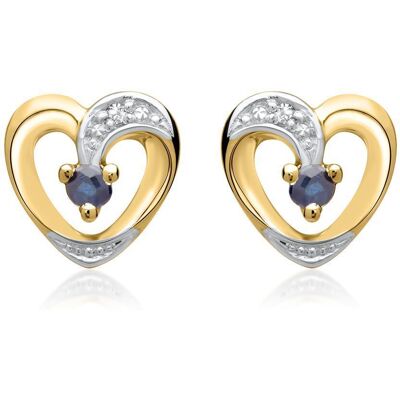 Unique 585er Ohrringe 2 Saphire Diamanten 0,008 ct. gold Unique 585er Ohrringe 2 Saphire Diamanten 0,008 ct. gold