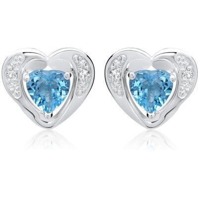 Unique 585er Ohrringe 2 Topase 4 Diamanten 0,02 ct. blau Unique 585er Ohrringe 2 Topase 4 Diamanten 0,02 ct. blau