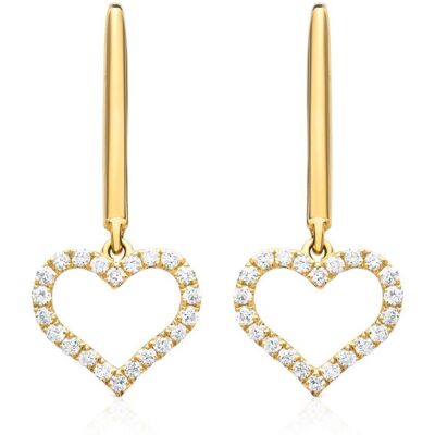 Brilladia Herz Ohrringe aus 750er Gold mit Diamanten gold Brilladia Herz Ohrringe aus 750er Gold mit Diamanten gold