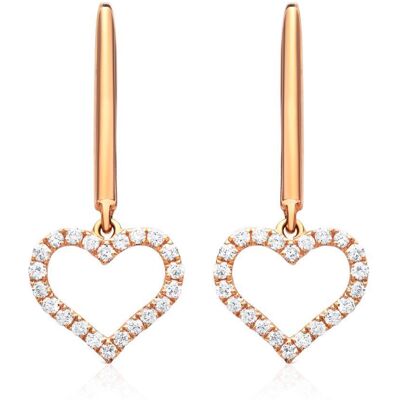 Brilladia 750er Roségold-Ohrringe Herz 44 Diamanten rosé Brilladia 750er Roségold-Ohrringe Herz 44 Diamanten rosé