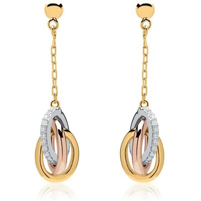 Unique Ohrstecker aus 585er Gold tricolor mit Diamanten tricolor Unique Ohrstecker aus 585er Gold tricolor mit Diamanten tricolor