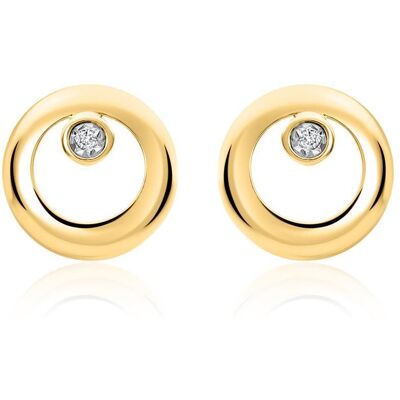 Unique Kreis-Ohrstecker aus 585er Gold mit Brillanten gold Unique Kreis-Ohrstecker aus 585er Gold mit Brillanten gold