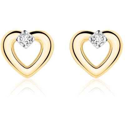 Unique Herzohrstecker aus 585er Gold mit Brillanten gold Unique Herzohrstecker aus 585er Gold mit Brillanten gold