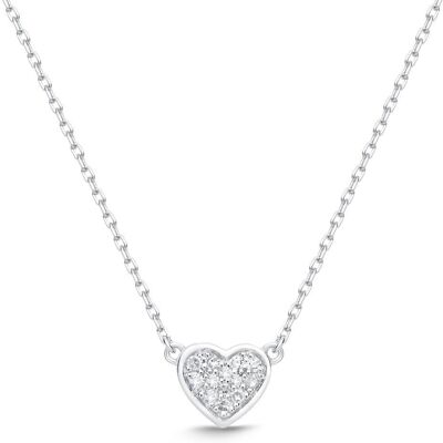 Unique 585er Weißgold-Collier Herz 13 Diamanten silber Unique 585er Weißgold-Collier Herz 13 Diamanten silber