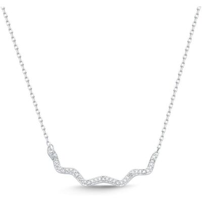Unique 585er Weißgold-Collier 9 Diamanten 0,027 ct. silber Unique 585er Weißgold-Collier 9 Diamanten 0,027 ct. silber