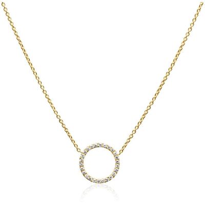Brilladia Halskette Kreis für Damen aus 14K Gold mit Diamanten gold Brilladia Halskette Kreis für Damen aus 14K Gold mit Diamanten gold
