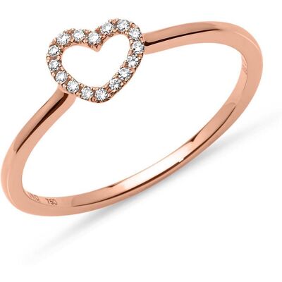 Brilladia Diamantring 750er Rotgold Herz 0,07 ct Brilladia Diamantring 750er Rotgold Herz 0,07 ct