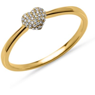 Brilladia Ring 45 Diamanten 0,10 ct Herz 750er Gelbgold gold Brilladia Ring 45 Diamanten 0,10 ct Herz 750er Gelbgold gold