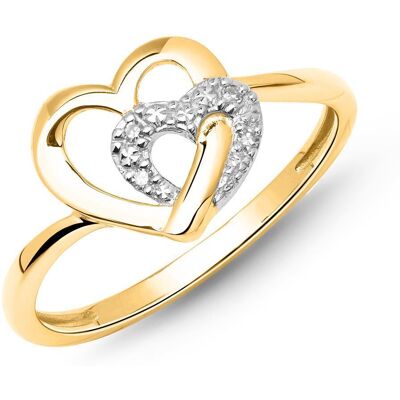 Unique Herz-Ring 585er Gelbgold 4 Diamanten 0,0208 ct. Unique Herz-Ring 585er Gelbgold 4 Diamanten 0,0208 ct.