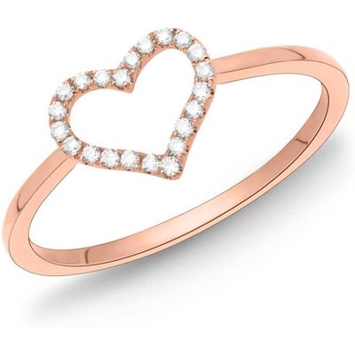 Brilladia Ring 750er Rotgold Herz 22 Diamanten 0,11 ct. rosé Brilladia Ring 750er Rotgold Herz 22 Diamanten 0,11 ct. rosé