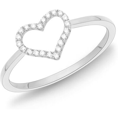 Brilladia 750er Weißgold-Ring Herz 22 Diamanten 0,11 ct. Brilladia 750er Weißgold-Ring Herz 22 Diamanten 0,11 ct.