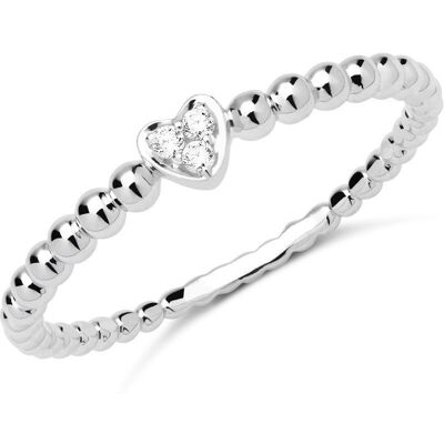 Brilladia Herz Ring 750er Weißgold 3 Diamanten silber Brilladia Herz Ring 750er Weißgold 3 Diamanten silber