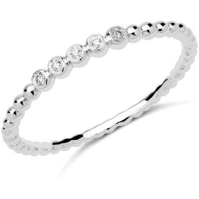 Brilladia 18K Weißgold Memoire Ring 5 Diamanten Brilladia 18K Weißgold Memoire Ring 5 Diamanten
