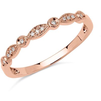Unique 585er Roségold Ring 13 Diamanten gravierbar rosé Unique 585er Roségold Ring 13 Diamanten gravierbar rosé