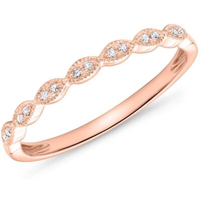 Unique Ring für Damen aus 14K Roségold mit Diamanten rosé Unique Ring für Damen aus 14K Roségold mit Diamanten rosé