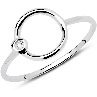 Unique Ring Kreis aus 585er Weißgold mit Diamant Unique Ring Kreis aus 585er Weißgold mit Diamant
