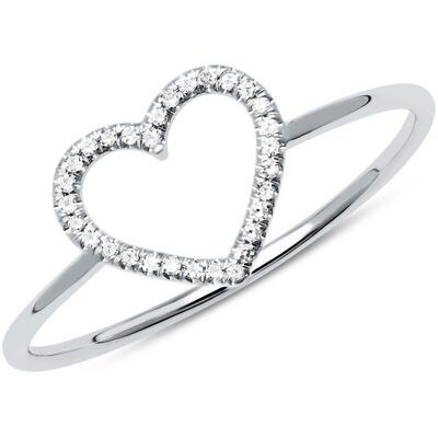 Unique 585er Goldring Herz mit Diamantbesatz silber Unique 585er Goldring Herz mit Diamantbesatz silber