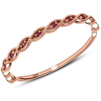 Unique 585er Roségold Ring mit Rubinen rosé Unique 585er Roségold Ring mit Rubinen rosé