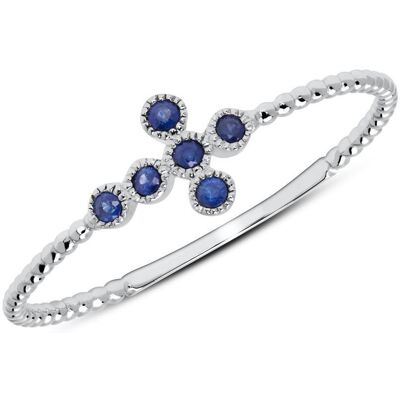 Unique Ring Kreuz aus 14K Weißgold mit Saphiren silber Unique Ring Kreuz aus 14K Weißgold mit Saphiren silber