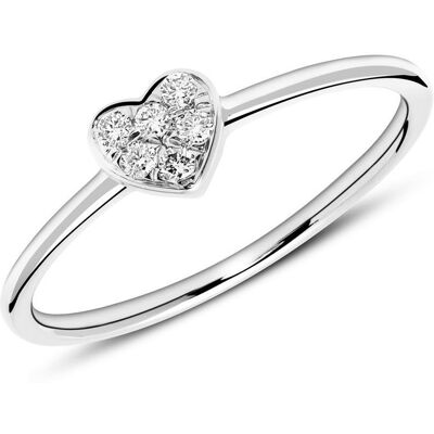 Brilladia Herzring aus 585er Weißgold mit Diamanten Brilladia Herzring aus 585er Weißgold mit Diamanten