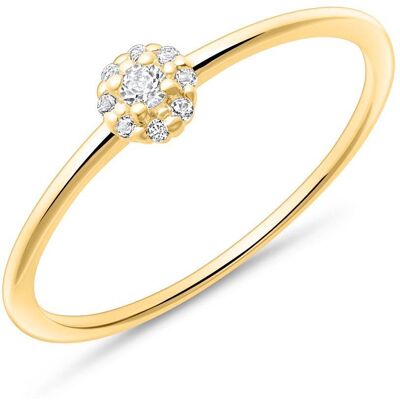 Unique 585er Goldring für Damen mit Weißtopasen gold Unique 585er Goldring für Damen mit Weißtopasen gold