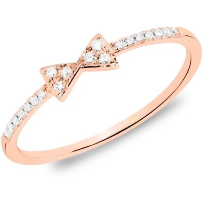 Unique Ring Schleife aus 14K Roségold mit Diamanten rosé Unique Ring Schleife aus 14K Roségold mit Diamanten rosé