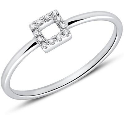 Brilladia Damenring Quadrat aus 14K Weißgold mit Brillanten silber Brilladia Damenring Quadrat aus 14K Weißgold mit Brillanten silber