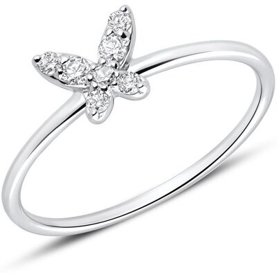Brilladia Ring Schmetterling aus 585er Weißgold mit Diamanten silber Brilladia Ring Schmetterling aus 585er Weißgold mit Diamanten silber