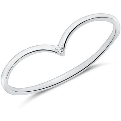 Unique Damenring aus 585er Weißgold mit Brillant silber Unique Damenring aus 585er Weißgold mit Brillant silber