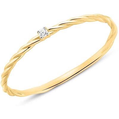 Unique Ring für Damen aus 14K Gold mit Diamant gold Unique Ring für Damen aus 14K Gold mit Diamant gold