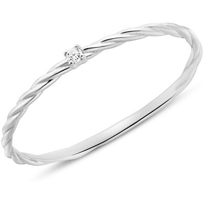 Unique Damenring aus 585er Weißgold mit Brillant silber Unique Damenring aus 585er Weißgold mit Brillant silber