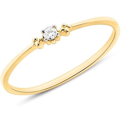 Unique 14K Goldring für Damen mit Brillant gold Unique 14K Goldring für Damen mit Brillant gold