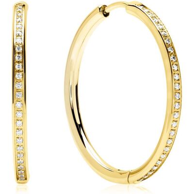 Unique Creolen aus Edelstahl vergoldet mit Zirkonia gold Unique Creolen aus Edelstahl vergoldet mit Zirkonia gold