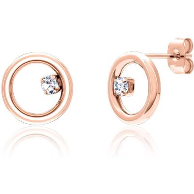 Unique Ohrstecker Kreise für Damen aus Edelstahl, rosé rosé Unique Ohrstecker Kreise für Damen aus Edelstahl, rosé rosé