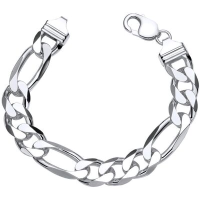 Unique 925 Silberarmband: Figaroarmband Silber 13mm silber Unique 925 Silberarmband: Figaroarmband Silber 13mm silber