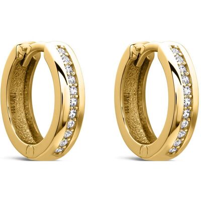 Unique Creolen für Damen aus 333er Gelbgold mit Zirkonia gold Unique Creolen für Damen aus 333er Gelbgold mit Zirkonia gold