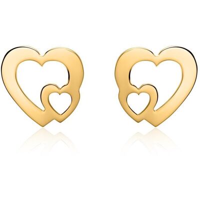 Unique Damen Ohrstecker Herzen aus 585er Gold gold Unique Damen Ohrstecker Herzen aus 585er Gold gold