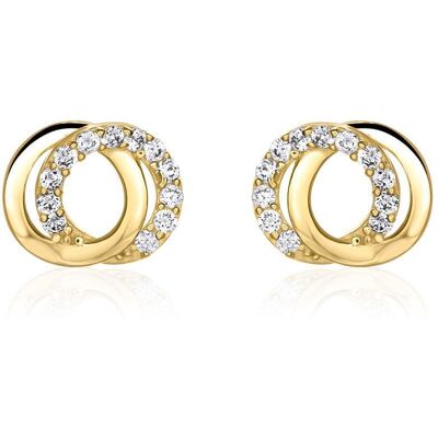 Unique Kreis Ohrstecker für Damen aus 9K Gold mit Zirkonia gold Unique Kreis Ohrstecker für Damen aus 9K Gold mit Zirkonia gold