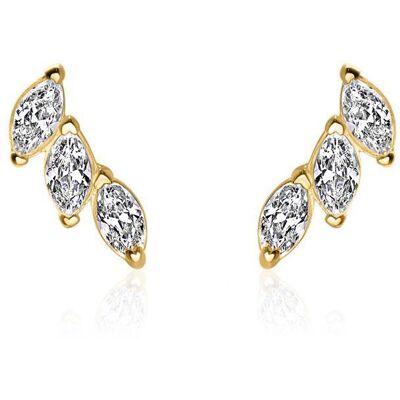 Unique 375er Gold Ohrstecker für Damen mit Zirkonia gold Unique 375er Gold Ohrstecker für Damen mit Zirkonia gold