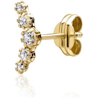 Unique Einzelner Ohrstecker aus 375er Gold mit Zirkonia gold Unique Einzelner Ohrstecker aus 375er Gold mit Zirkonia gold