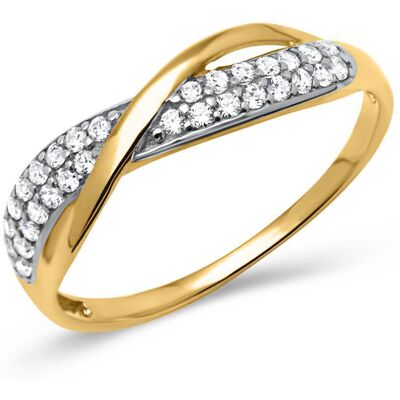 Unique Verschlungener 333er Goldring Zirkonia gold Unique Verschlungener 333er Goldring Zirkonia gold