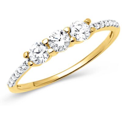 Unique Hauchfeiner Echtgoldring mit weißen Steinen Unique Hauchfeiner Echtgoldring mit weißen Steinen