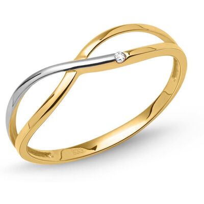 Unique Zierlicher 333er Gold Ring mit Zirkonia silber-gold Unique Zierlicher 333er Gold Ring mit Zirkonia silber-gold