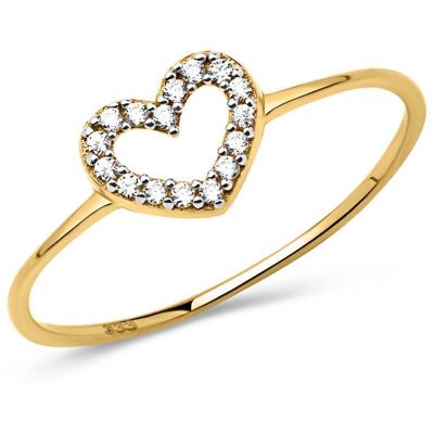 Unique Filigraner 333er Gold Herz Ring Zirkoniabesatz gold Unique Filigraner 333er Gold Herz Ring Zirkoniabesatz gold