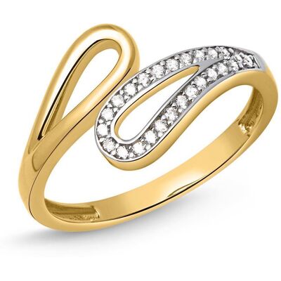 Unique Ring 333er Gold Schlaufen mit Zirkonia gold Unique Ring 333er Gold Schlaufen mit Zirkonia gold