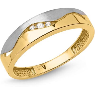 Unique Eleganter 333er Goldring bicolor mit Zirkonia Unique Eleganter 333er Goldring bicolor mit Zirkonia