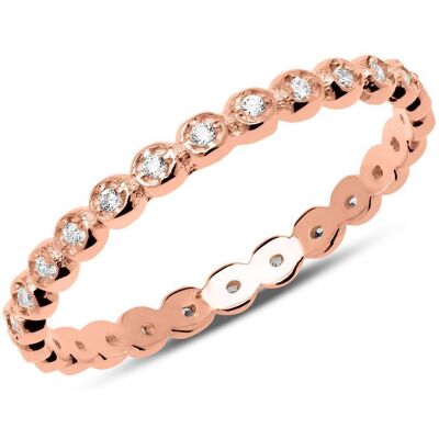 Unique Ring aus 8-karätigem Roségold mit Zirkonia Unique Ring aus 8-karätigem Roségold mit Zirkonia